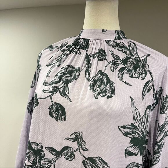 A New Day Floral turtle neck a-line Maxi Dress with long sleeves size XS - Picture 2 of 12